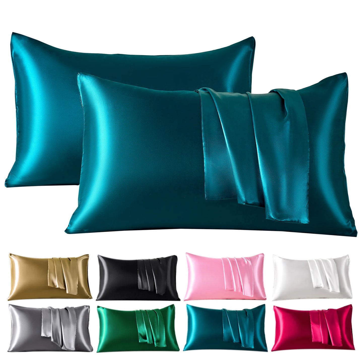 Taie d'Oreiller en Satin Auréa • Lot de 2