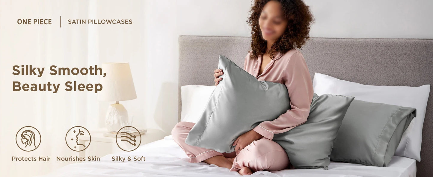 Taie d'Oreiller en Satin Auréa • Lot de 2
